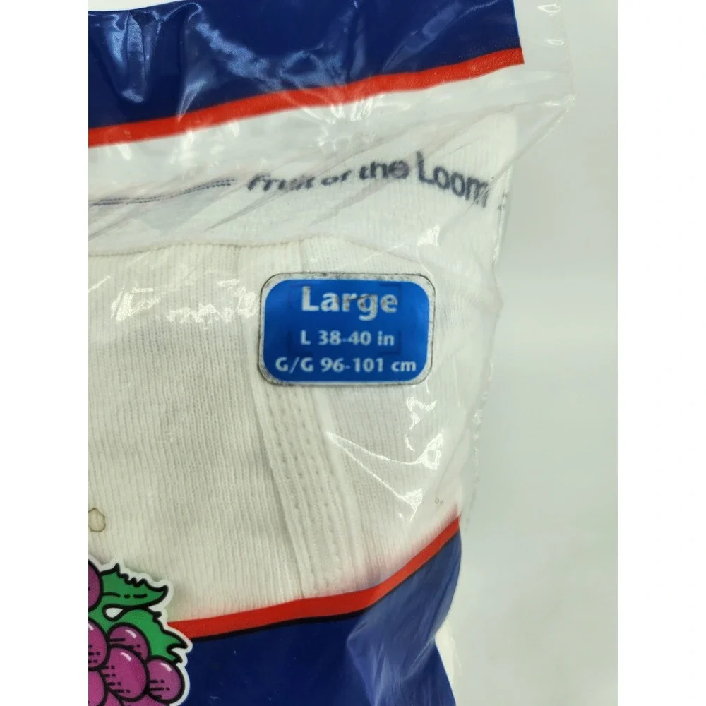 New Vtg 2006 Fruit of the Loom Briefs Large White 5-Pack‎ Cotton Full Cut 38-40